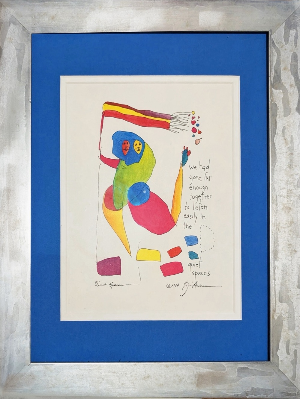 Brian Andres Story People”Quiet Spaces” signed archival framed Art print 17x12”